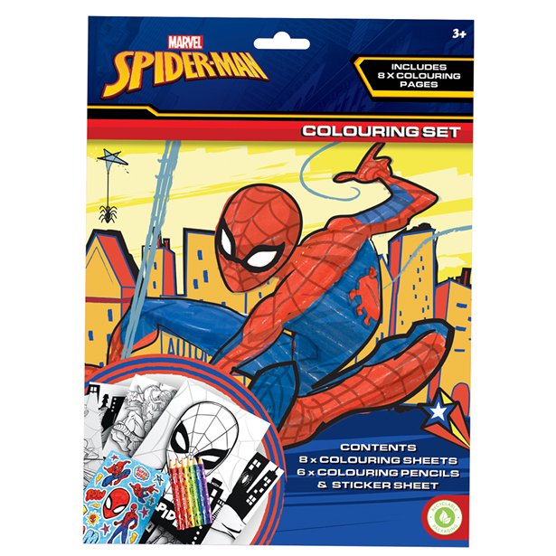 Spider-Man - Målarbok med pennor och stickers