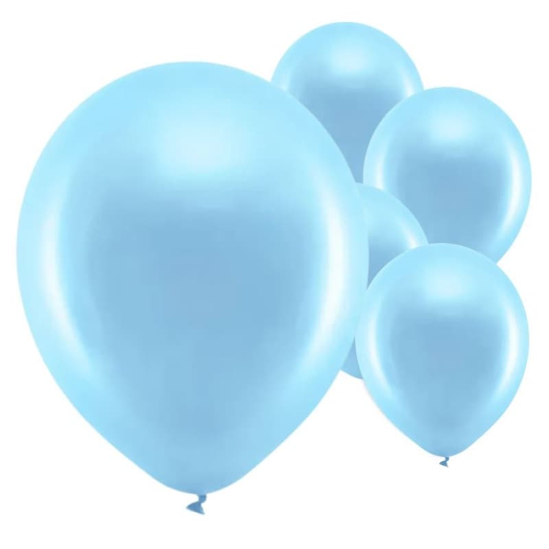 Ballonger - Ljusblå Metallic 10-pack