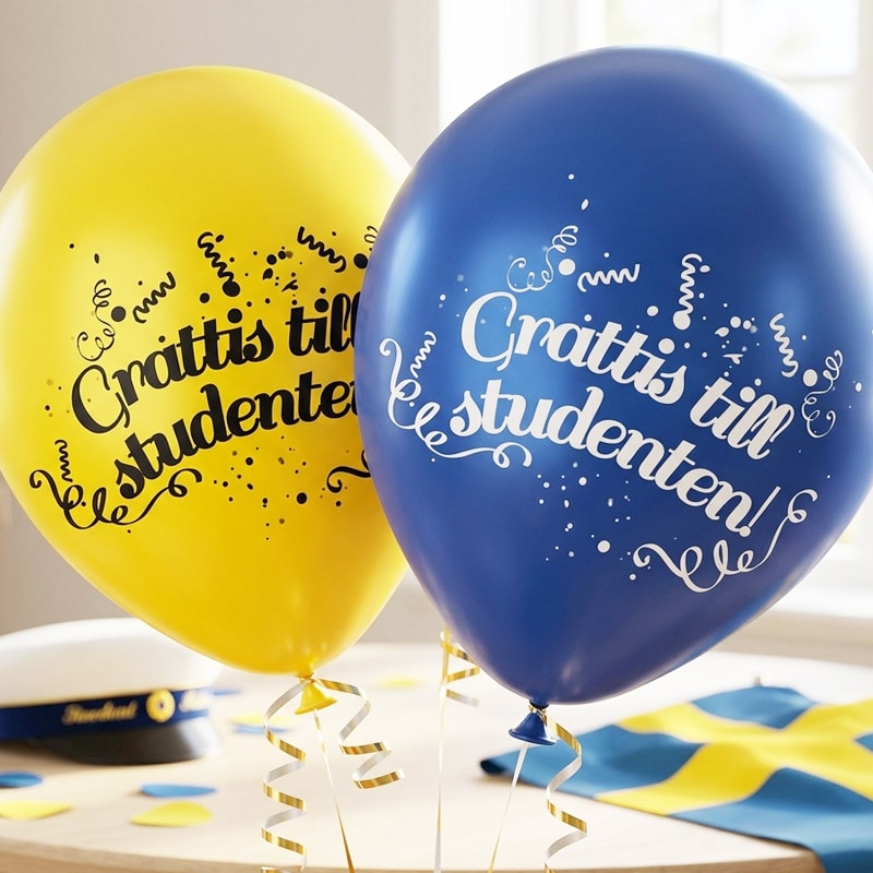Ballonger Grattis till Studenten! 10-pack