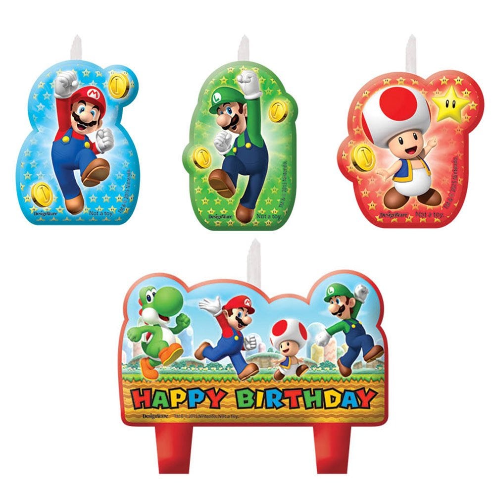 Super Mario - Tårtljus 4-pack