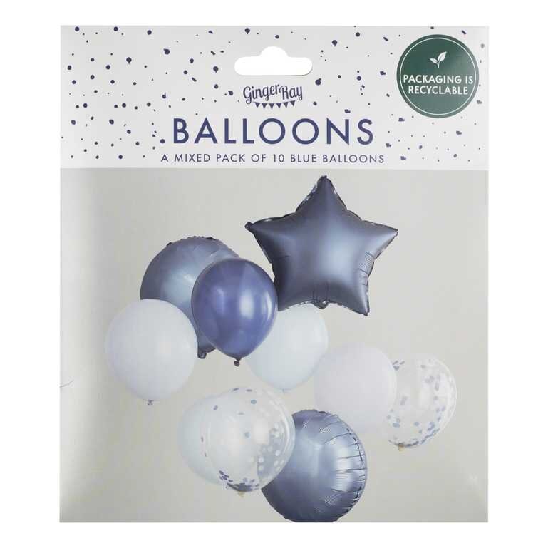 Ballongbukett, Mörkblå/Ljusblå 10-pack