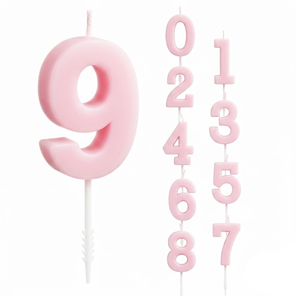 Pastellrosa Sifferljus 0-9