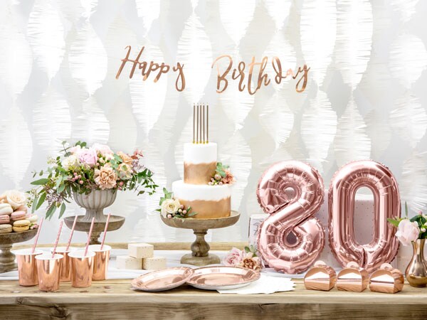 Sifferballonger i Roséguld 35 cm
