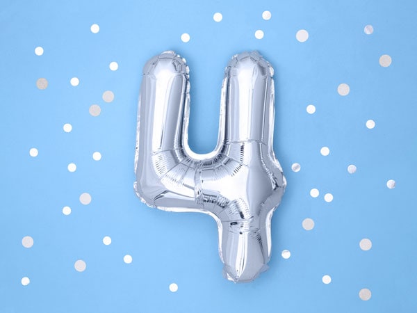 Sifferballonger i Silver 35 cm