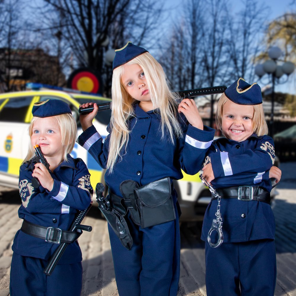 Svensk Polis Maskeraddräkt Barn 3-8 år