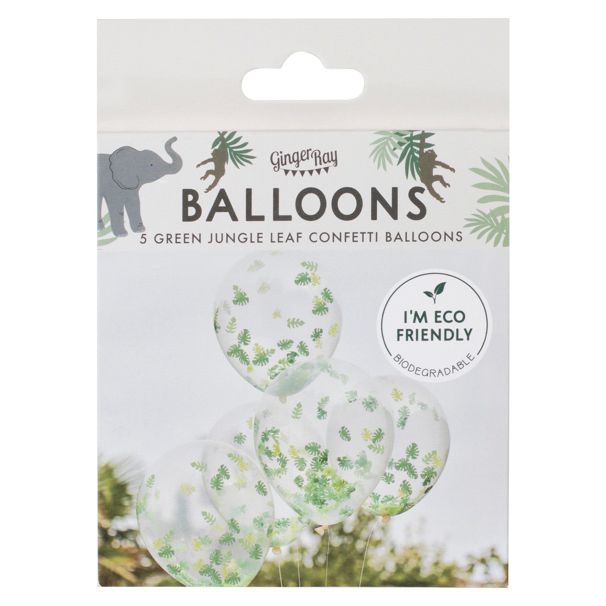 Let´s Go Wild - Ballonger med lövkonfetti 5-pack